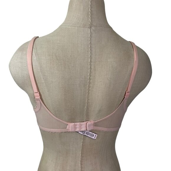 Victoria's Secret Bra 32B peach push up bra lined no padding lace Balconette - Picture 2 of 8